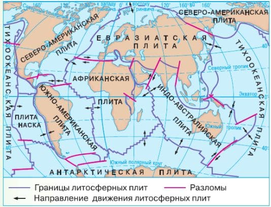 7 литосферных плит. Границы литосферных плит на контурной карте. Карта литосферных плит 7 класс. Название литосферных плит на контурной карте. Наска литосферная плита.