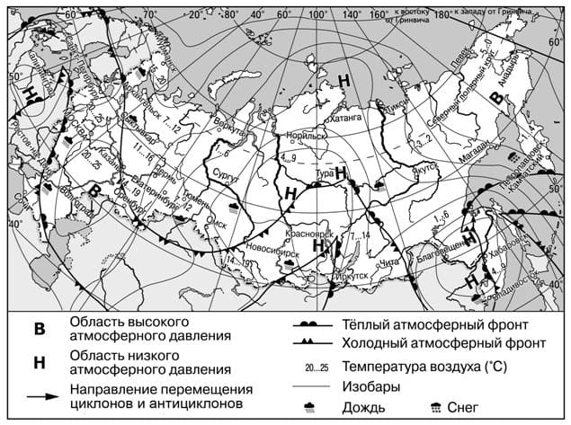 Карта погоды составлена на 13 мая в каком