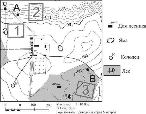 Используя план местности определите по какому азимуту надо идти от колодца к роднику ответ